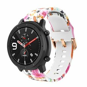 Comtax Compatible with Huami Amazfit Bip/GTR 42mm/ GTS バンド ベルト 20mm 交換用バンド 柔らかいシリコン印刷するバンド