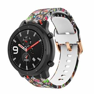 Comtax Compatible with Huami Amazfit Bip/GTR 42mm/ GTS バンド ベルト 20mm 交換用バンド 柔らかいシリコン印刷するバンド