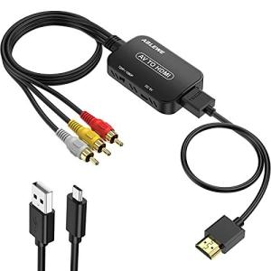 ABLEWE RCA to HDMI 変換コンバーター AV to HDMI コンポジット 1080/720P切り替え 音声出力可 USB給電 3色ビデオ