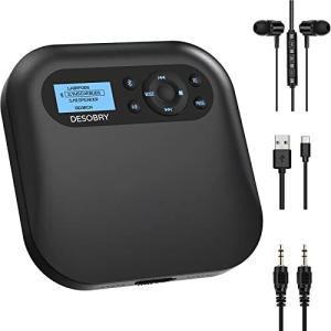 ポータブルcdプレーヤー スピーカー内蔵 Blue5.2対応cdプレーヤーコンパクトDESOBRY CDプレーヤーポータブル LCDド