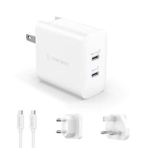Syncwire pd 充電器 65w usb-c 充電器 タイプC 急速充電器 Type C 充電器 USBC-USBCケーブル1.8m付き Air, MacBook 充電器 Windows