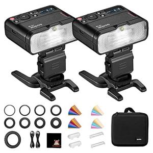 GODOX MF12-K2 2ライトキットMF12マクロフラッシュGN16.1 10レベルモデリングライトサポートTTL / Mモードスピードラ