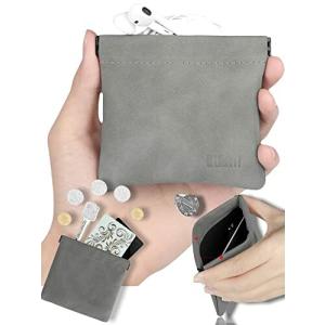 花禅 BUBM イヤホンケース ジュエリーケース 携帯用 ヌバックソフトレザー 撥水加工 ステンレス金具 部ベル
