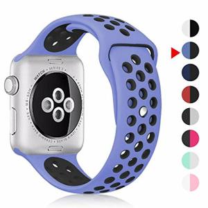 ZENGYQI コンパチブル Apple Watch バンド 38mm 42mm 40mm 44mm,ソフトシリコンバンド 通気性 スポーツシリコンストラッ