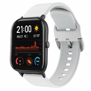 Comtax Compatible with Huami Amazfit GTR 42mm/ GTS/Bip バンド 20mmシリコン製交換ベルトSamsung Galaxy Active/Gear Sport/Active 2 対応