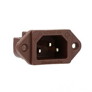 Monosaudio 純粋な銅AC 250V 10A IEC320 C14パネルマウントプラグアダプター電源コネクタソケットネジマウント3ピン