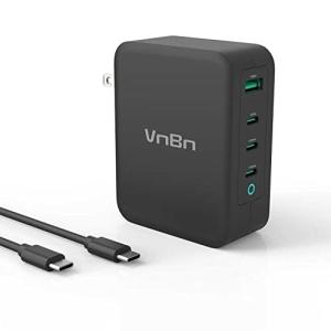 VnBn 4ポート GaN 急速充電器 USB-Cポート三つ USB-Aポート一つ 合計最大出力 130W 単ポート最大出力 100W