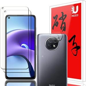 UNEED Xiaomi Redmi Note 9T 用のガラスフィルム+カメラフィルムA001XM 用の フイルム 強化液晶保護フィ