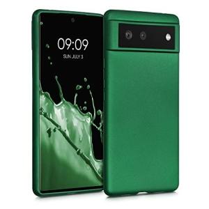 kwmobile 保護ケース 対応: Google Pixel 6 - スマートフォン カバー TPU保護 メタリック メタリックモスグリーン