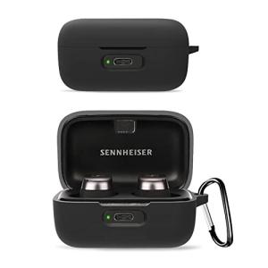 Sennheiser MOMENTUM True Wireless 3 用 ケース 全面保護カバー シリコンケース  カラビナ付き 耐衝撃 防水 防塵 装着