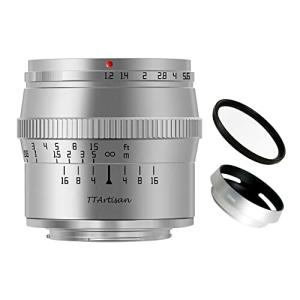 TTArtisan 50mm F1.2 APS-C マニュアルフォーカス 大口径 固定焦点 レンズ 銀 富士フイルム用 X XFマウント X-A10 X-A3 X-A5