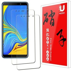 UNEED for galaxy A7 2018 フィルム Galaxy A7 2018用 ガラスフィルム 強化液晶保護フィルム ワンタッチ貼付け/気泡ゼロ/