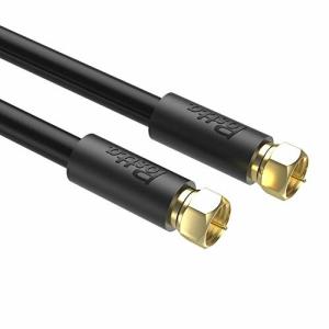 Postta アンテナケーブル 2M 同軸ケーブル S-5C-FB 4K8K 地デジ BS CS CATV放送対応 金メッキプラグ F型プラグ ブラ