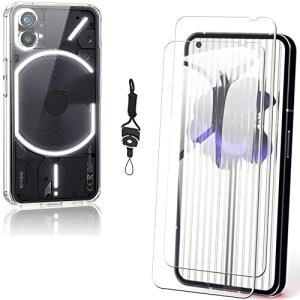 Nothing Phone  用の フィルム 強化ガラス 保護フィルム 硬度9H 強化ガラス + nothing phone 1 用の ケース クリア TPU