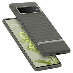 Caseology Pixel6 Pro 用 ケース TPU PC カバー 耐久性 立体パターン パララックス - アッシュグレイ
