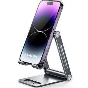 UGREEN スマホスタンド 卓上 スマホホルダー アルミ製 携帯スタンド スマフォスタンド 角度調整可能 折りたた
