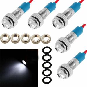 4LED金属インジケータライト12V防水信号ランプパイロットダッシュ方向性自動車用トラックボートワイヤー付き