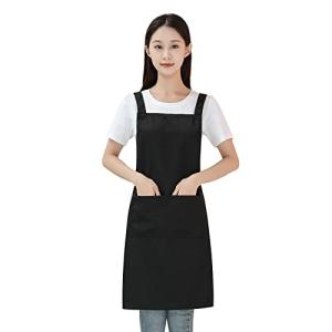ブラック エプロン黒 H型 シンプル 女性用