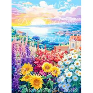 ノーマル×スペシャルMix(オーロラ・フェアリーダスト) Floral Sunset Garden A2サイズ（42×59.4cm）スクエア