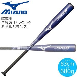 軟式用 バット 金属製 MIZUNO ミズノ セレクト9 ミドルバランス SELECT9 ネイビー｜diamond-sports