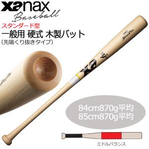 硬式 ザナックス XANAX 木製バット一般用 先端くりぬきタイプ 84cm870g平均 85cm870g平均 BHB219｜diamond-sports