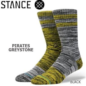 野球メジャーリーグ コラボ メンズ ソックス スタンス STANCE PIRATES GREYSTONE 靴下 ベースボール 