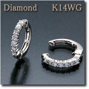 ピアリング(正規品) イヤリング ダイヤモンド 0.20ct K14WG ホワイト 
