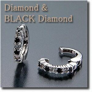 ピアリング(正規品) イヤリング ダイヤモンド＆ブラックダイヤモンド 0.20ct K14WG(ホワイトゴールド)｜diamond-watanabe