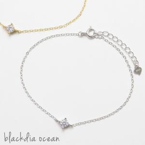 ブレスレット ブレス レディース blackdia ocean シアー ストーン ブレスレット silver 925 シルバー ゴールド 金 銀 一粒 ジュエリー ジルコニア キラキラ｜diamonddust