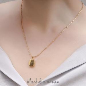 ネックレス レディース blackdia ocean ブランド シンプル スキンボールタグ ネックレス ステンレス 金属アレルギー 対応 ゴールド 金 チェーン おしゃれ