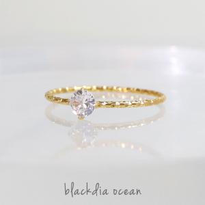 リング 指輪 レディース blackdia ocean 一粒 ジュエリー リング 金属アレルギー 対応 ステンレス ソリティアリング ゴールド 金 おしゃれ 可愛い 上品 金