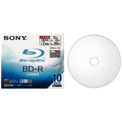 録画用追記型 BD-R 260分/25GB/片面1層(2倍速対応/ホワイトプリンタブル(ワイドプリン...