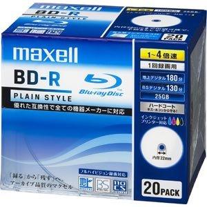 maxell 4倍速対応録画用BD-R25GB PLシリーズ20枚1枚ずつ 5mmプラケース プリン...