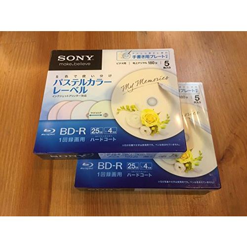 SONY ビデオ用BD-R 追記型 片面1層25GB 4倍速 手書&amp;プリンター対応カラー 5P 5B...