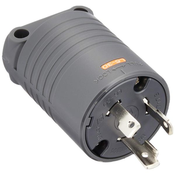 明工社 接地2P 30A 引掛プラグ 30A 250V (黒) (L6-30P 準拠) MH7173...