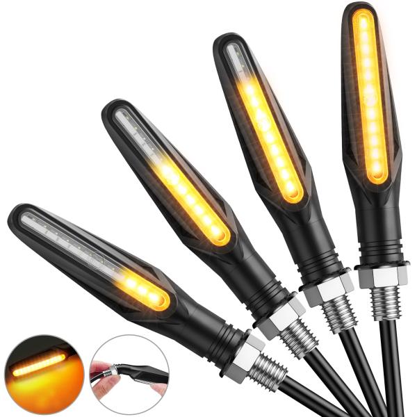 Justech LEDバイクウインカー オートバイ回転灯 12V 高輝度 転向ライト 4PCS (黄...