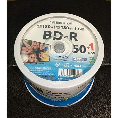 HIDISC 録画用BD-R 6倍速 25GB ワイドプリンタブル スピンドルケース 51枚入り H...
