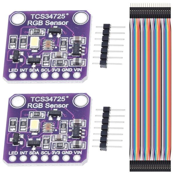 Youmile 2個 TCS34725 RGBライトカラーモジュールカラー認識センサー（IRフィルタ...
