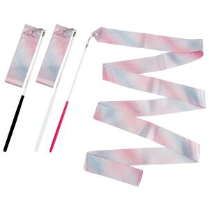 Stoooduo 新体操 リボン 長さ2m 3本 ダンスリボン 新体操アート 新体操リボン スポーツ 体操用具 星空みたい 競技用具