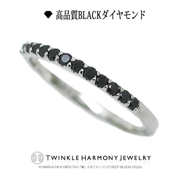 ダイヤモンド専門店THJ 指輪 エタニティ 0.2ct ブラック K18 THJ「美」エタニティリン...