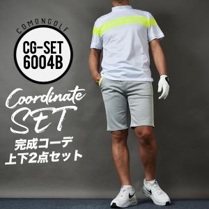 ゴルフウェア メンズ 完成コーデ 上下2点セット 春夏 夏用 ショートパンツ モックネック コーディネート セットアップ コモンゴルフ サンタリート CG-SET6004B