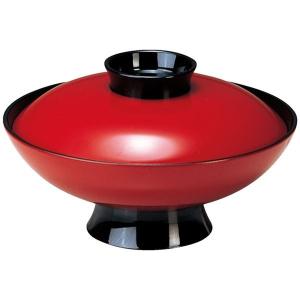 5 5寸 小槌煮物椀 お椀 朱ツバ黒 Ta 直径166 高