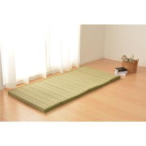 い草 6つ折りマットレス 寝具 80 180 4cm グリーン 縁 綿100 抗カビ 消臭 ホットカーペット 床暖房対応 ポルコ 代引不可