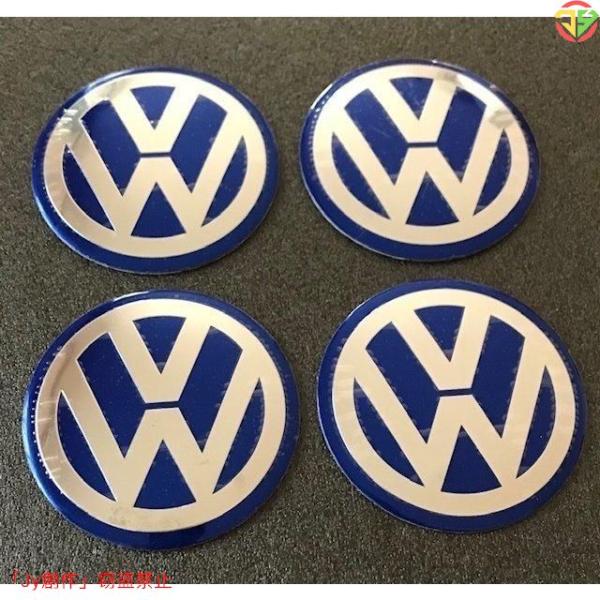 New♪フォルクスワーゲン ホイールステッカー VW ホイールキャップセンターシール エンブレムバッ...