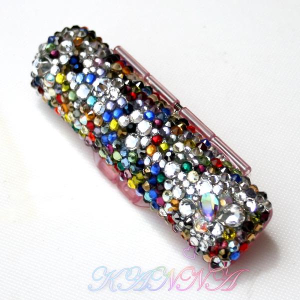 A級ガラスカラフルストーンとのデコ印鑑ケース by Kanna