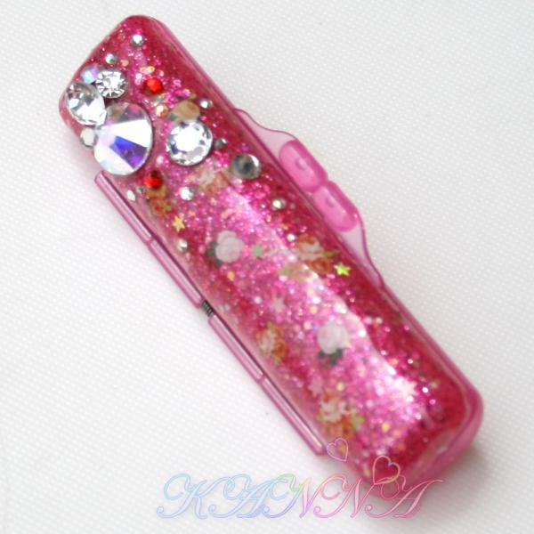 ラブリーフェミニン♪ローズベリーカラーのスワロ付印鑑ケースデコ　by Kanna