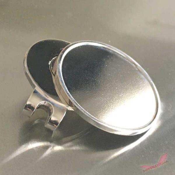 ビッグサイズのゴルフマーカー 33mm シルバー フチあり ハットクリップセット