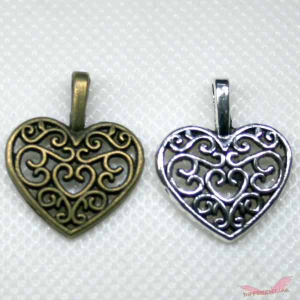 透かしハートチャーム ハンドメイドパーツ アクセサリー