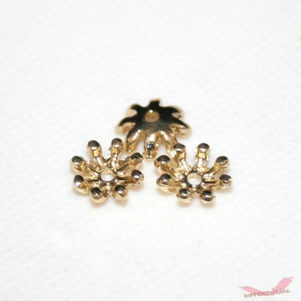 フラワー ビーズ 8mm スペーサー キャップ ゴールド