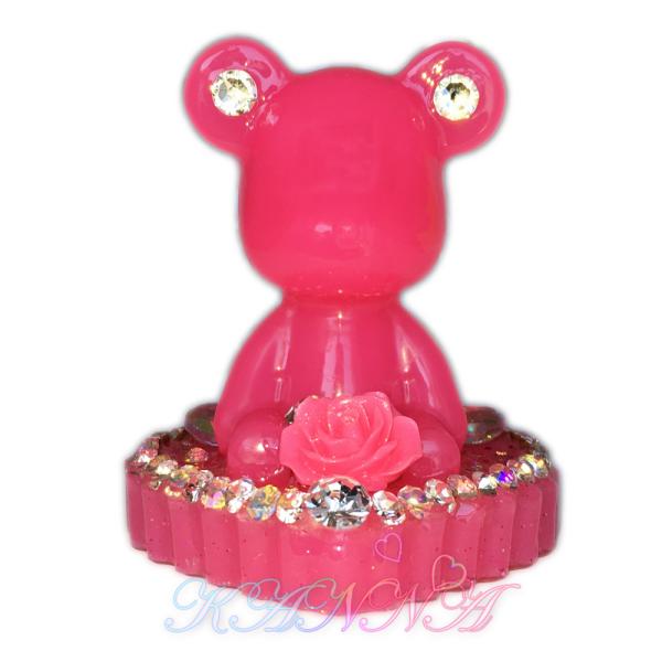 ラブリー♪ピンクベアとお花のインテリアハート ローズピンク  by Kanna